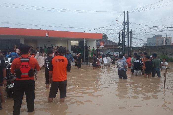 Banjir di wilayah Kota dan Kabupaten Bekasi, Jawa Barat. (Facebook.com @Badan Nasional Penanggulangan Bencana )
